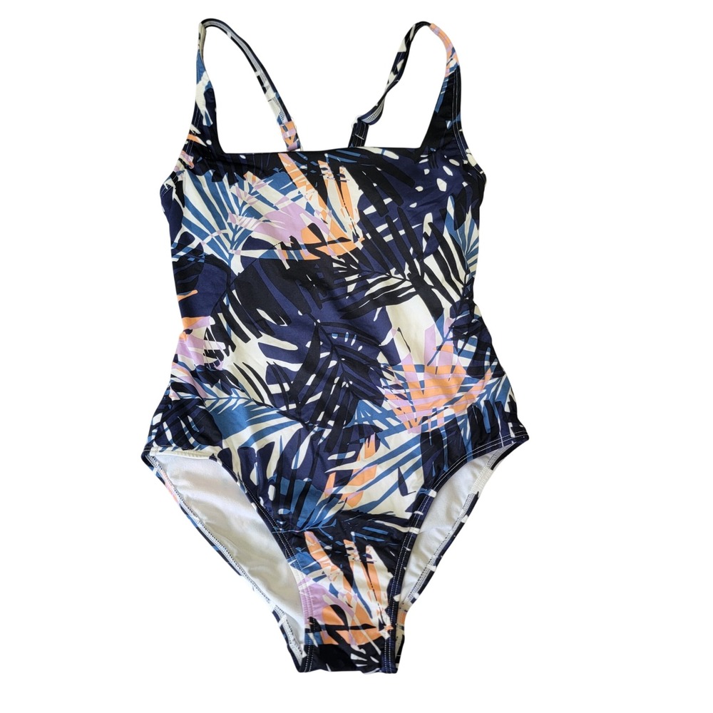 L.L. Bean New Currents Swimwear One Piece Squareneck Swimsuit Tanksuit sz 4 EUC
